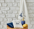 Karaca Home Kız Kulesi İndigo %100 Pamuk 3 Parça Nakışlı Havlu Set 30x50 cm