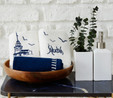Karaca Home Kız Kulesi İndigo %100 Pamuk 3 Parça Nakışlı Havlu Set 30x50 cm