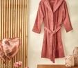 Karaca Home Softy Kırmızı %100 Pamuk Nakışlı Bornoz S/M