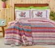 Karaca Home Olema Pembe %100 Pamuk Çift Kişilik Pike Hediyeli Nevresim Takımı
