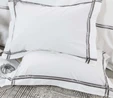 Karaca Home White Collection Valse Saten Percale Çift Kişilik Nevresim Takımı Şeritli Gri 