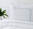 Karaca Home White Col Oriane Bej Nakışlı Percale Çift Kişilik Nevresim Takımı 