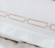 Karaca Home White Col Oriane Bej Nakışlı Percale Çift Kişilik Nevresim Takımı 