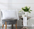 Karaca Home White Collection Oriane Gri Nakışlı Percale Çift Kişilik Nevresim Takımı 