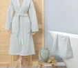 Karaca Home Serenity Mint %100 Pamuk Brodeli Bornoz Seti