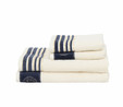 Karaca Home Minka Sonil %100 Pamuk Banyo/Yüz Havlusu Hamam Seti Off White/ Lacivert