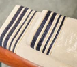 Karaca Home Minka Sonil %100 Pamuk Banyo/Yüz Havlusu Hamam Seti Off White/ Lacivert