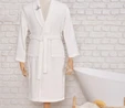 Karaca Home King Nakışlı OffWhite %100 Pamuk Erkek Bornoz L/XL