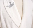 Karaca Home King Nakışlı OffWhite %100 Pamuk Erkek Bornoz L/XL