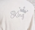 Karaca Home King Nakışlı OffWhite %100 Pamuk Erkek Bornoz L/XL