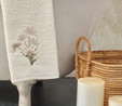 Karaca Home Flower 3D Nakışlı 6 Parça Bornoz/Beden/Baş Havlusu Aile Banyo Seti Sarı Offwhite Bej