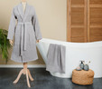 Karaca Home Defy Gri %100 Pamuk Bornoz Seti XL/XXL