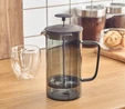 Karaca Valentina Borosilikat Cam French Press 1000 ml Grey