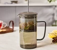 Karaca Valentina Borosilikat Cam French Press 1000 ml Grey