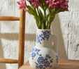 Karaca Home Cannes Vazo Beyaz Mavi 16,7X16,7X22,9 cm