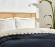 Karaca Home  Elisa %100 Pamuk Çift Kişilik Nakışlı Nevresim Pike Set Mavi