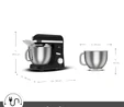 Karaca Mastermaid Chef Pro Çift Kollu Hamur Yoğurma Makinesi Matte Black Silver 1750 W 5L