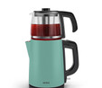 Karaca Tea Glass 2 in 1 Çelik Çay Makinesi ve Kettle Blue Mist