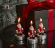 Karaca Home New Year Yılbaşı Santa 3'lü Tealight Mum 18,5x6,7 cm