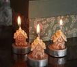 Karaca Home New Year 24 Ginger House 3'lü Tealight Mum 18x5x6 Cm