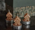 Karaca Home New Year 24 Ginger House 3'lü Tealight Mum 18x5x6 Cm