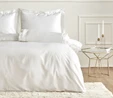 Karaca Home White Collection Begonia Çift Kişilik Percale Nevresim Takımı Dantelli Beyaz