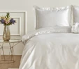 Karaca Home White Collection Begonia Çift Kişilik Percale Nevresim Takımı Dantelli Beyaz