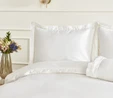 Karaca Home White Collection Begonia Çift Kişilik Percale Nevresim Takımı Dantelli Beyaz