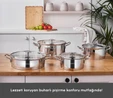 Karaca Vapor New İndüksiyon Tabanlı 8 Parça Süzgeçli Çelik Tencere Seti
