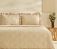 Karaca Home White Collection Perios %100 Pamuk Çİft Kişilik Spring Comfort Fırfırlı Bej