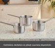 Karaca Fiorino İndüksiyon Tabanlı Çelik 3 Parça Mini Sütlük/Sosluk Set