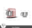 Karaca Mastermaid Chef Pro Çift Kollu Stand Mikser Pearly Pink 1750w 