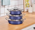Karaca Ateş Emaye 6 Parça Omlet Set Lacivert