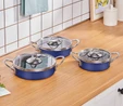 Karaca Ateş Emaye 6 Parça Omlet Set Lacivert