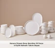 Karaca Stream Bone Meridian 34 Parça 6 Kişilik Kahvaltı Takımı Beyaz