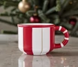 Karaca New Year Yılbaşı Candy Stripe Yeşil Kulp Kupa 10 Cm 