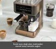 Karaca MyCaffe Barista S10 Entegre Süt Hazneli, Espresso, Latte ve Cappuccino Makinesi Walnut Brown