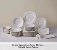 Karaca Square Bone Fancy 53 Parça 12 Kişilik Yemek Takımı