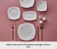 Karaca Square Bone Fancy 53 Parça 12 Kişilik Yemek Takımı
