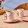 Karaca Ribbon 2 Kişilik Kahve Fincanı 110 ml Pembe