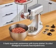 Karaca Multicast Plus Döküm Kıyma Çekme/Sucuk-Sosis/İçli Köfte/ Kurabiye Aparatlı Hamur Yoğurma Makinesi Silver 5L 