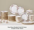Karaca Royal Bone Elizabeth 55 Parça 12 Kişilik Yemek Takımı Gold 