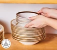 Karaca Royal Bone Victoria 55 Parça 12 Kişilik Yemek Takımı Gold 