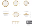 Karaca Royal Bone Charlotte 55 Parça 12 Kişilik Yemek Takımı Gold 