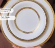 Karaca Royal Bone Charlotte 55 Parça 12 Kişilik Yemek Takımı Gold 
