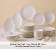 Karaca Fine Pearl Extra Chanak 55 Parça 12 Kişilik Yemek Takımı Platin