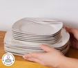 Karaca Square Bone Bera 24 Parça 6 Kişilik Yemek Takımı
