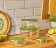 Karaca Green Yuvarlak Cam Saklama Kabı 850 ml