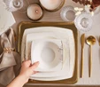 Karaca Square Bone Autumn 53 Parça 12 Kişilik Yemek Takımı Gold