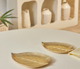 karaca Leaf Dekoratif Tabak Gold 24x18x2,5 cm